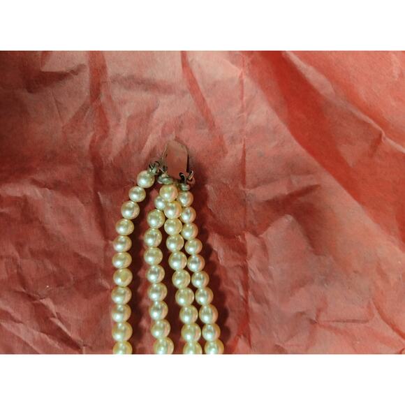 Vintage JAPAN 4 Strand Faux Pearl Bracelet  6.5" Long Costume Jewelry - Picture 8 of 10